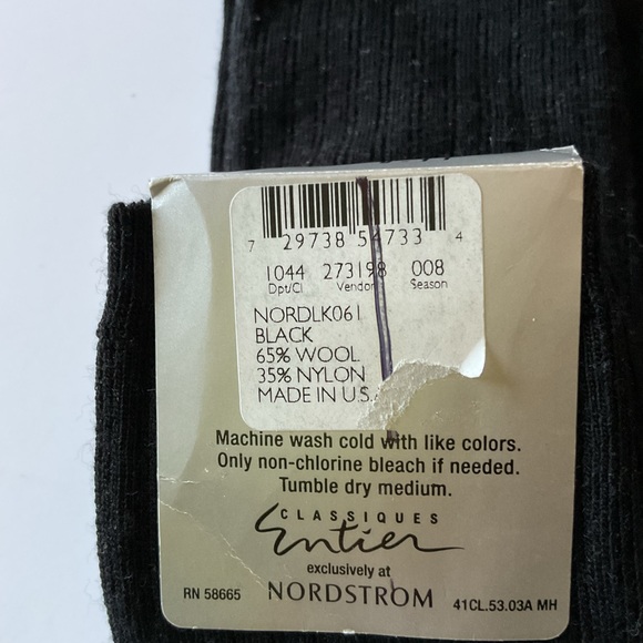 CLASSIQUES ENTIER WOMENS WOOL BLEND KNEE SOCKS BLACK OS NWT - Picture 8 of 8